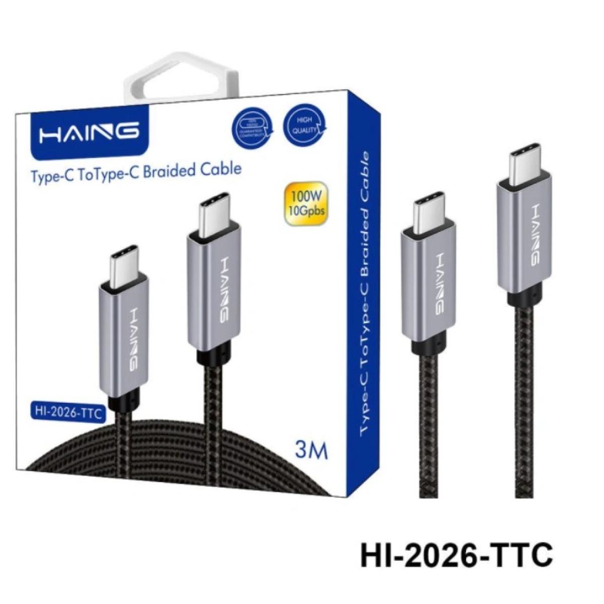HAING HI-2026-TTC Type-C to Type-C Braided Cable 3M 100W
