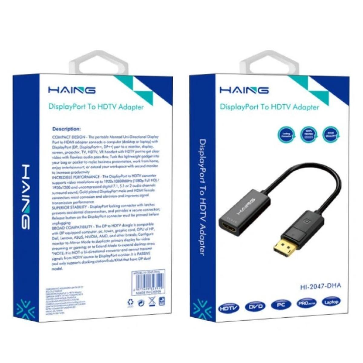 HAING HI-2047-DHA Display Port To HDMI Adapter