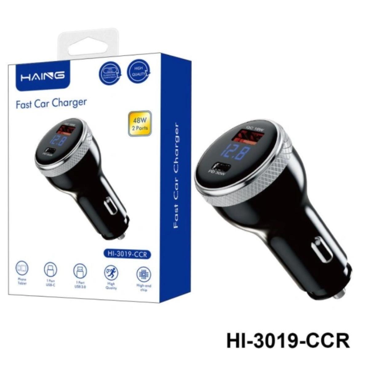 HAING HI-3019-CCR Fast Car Charger 2 Ports 48W