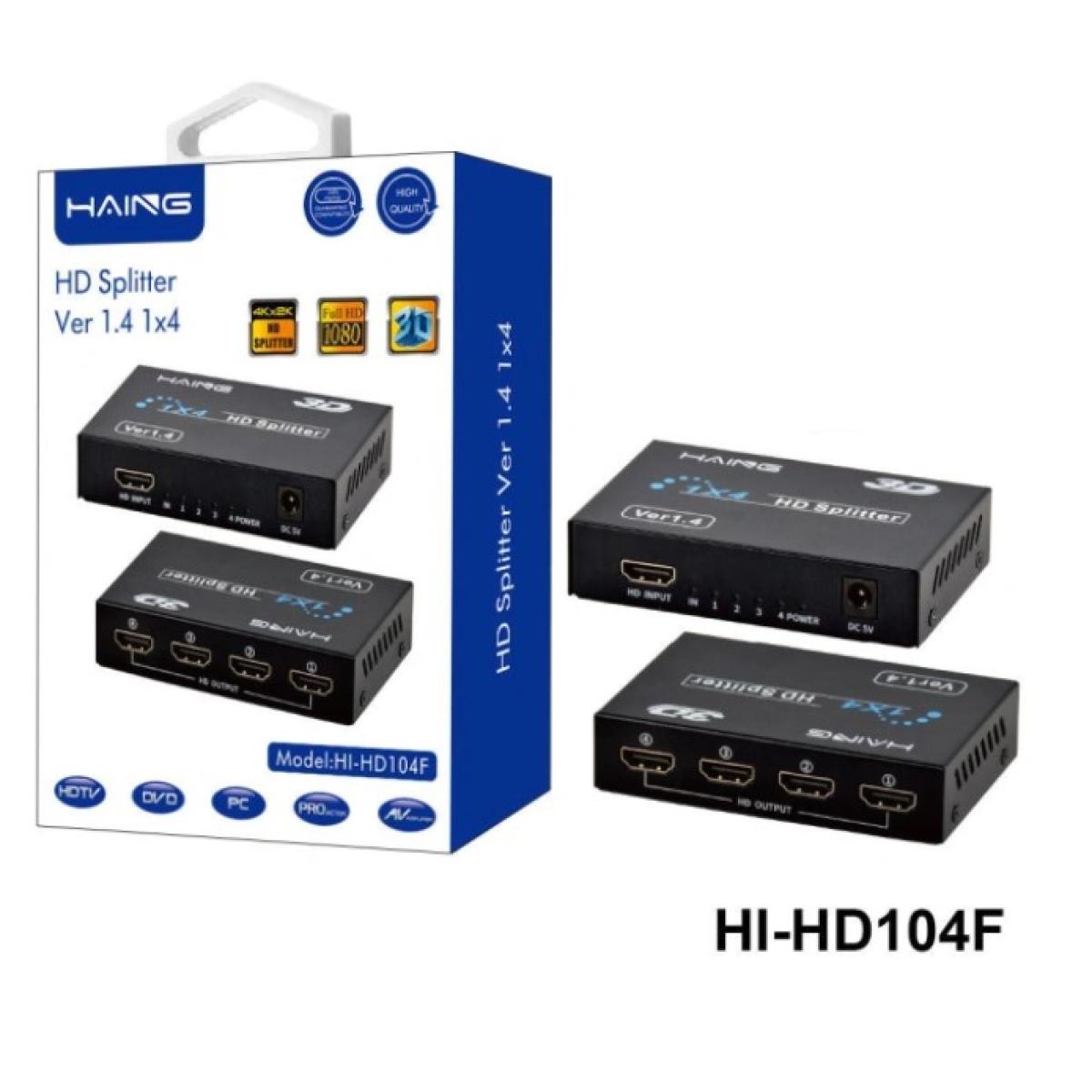 HAING HI-HD104F UHD Splitter Ver 1.4 1x4 Full 3D 4Kx2K UK Plug