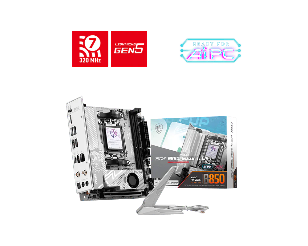 MPG B850I EDGE TI WIFI Supports AMD Ryzen™ 9000/ 8000/ 7000 Series Desktop Processors Socket AM5MOTHERBOARD