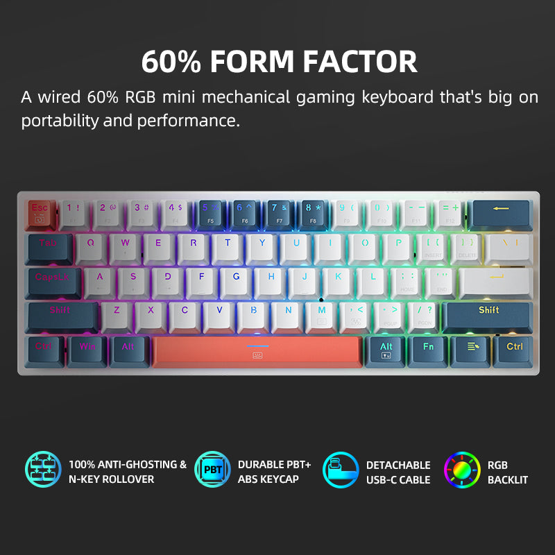 Machenike K500-B61 WIRED RED SWITCH RGB KEYBOARD