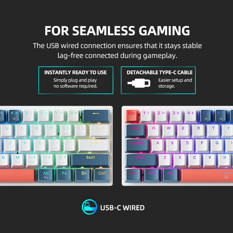 Machenike K500-B61 WIRED RED SWITCH RGB KEYBOARD