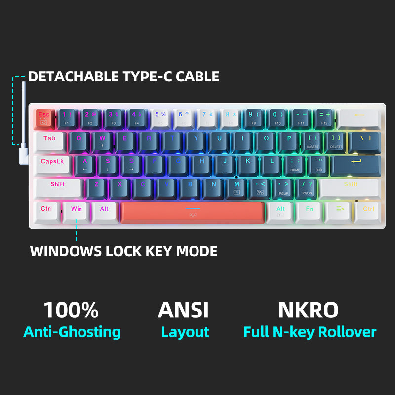 Machenike K500-B61 WIRED RED SWITCH RGB KEYBOARD