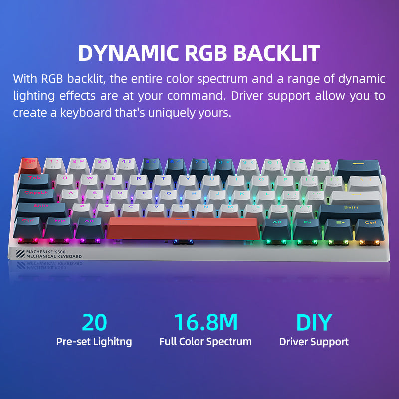 Machenike K500-B61 WIRED RED SWITCH RGB KEYBOARD