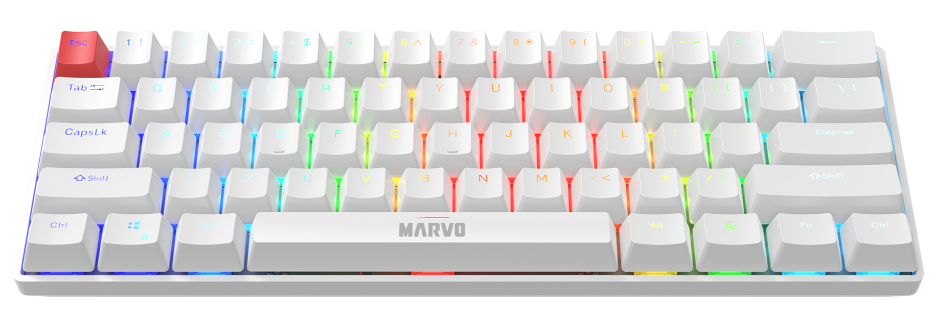 Marvo Saber 61 Wired Gaming Keyboard White