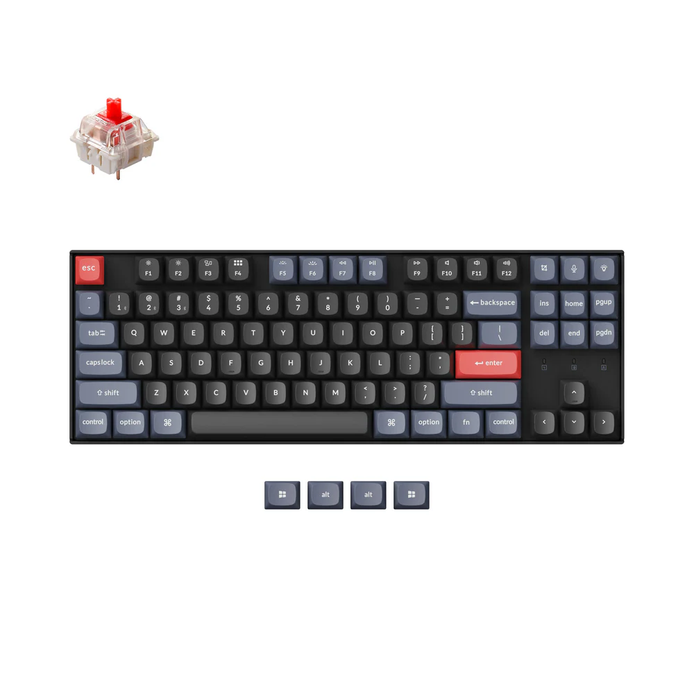 Keychron K8 Pro Swappable RGB Backlight Aluminum Red Switch Wireless Keyboard- Black Keychron K8 Pro Swappable RGB Backlight Aluminum Red Switch Wireless Keyboard- Black