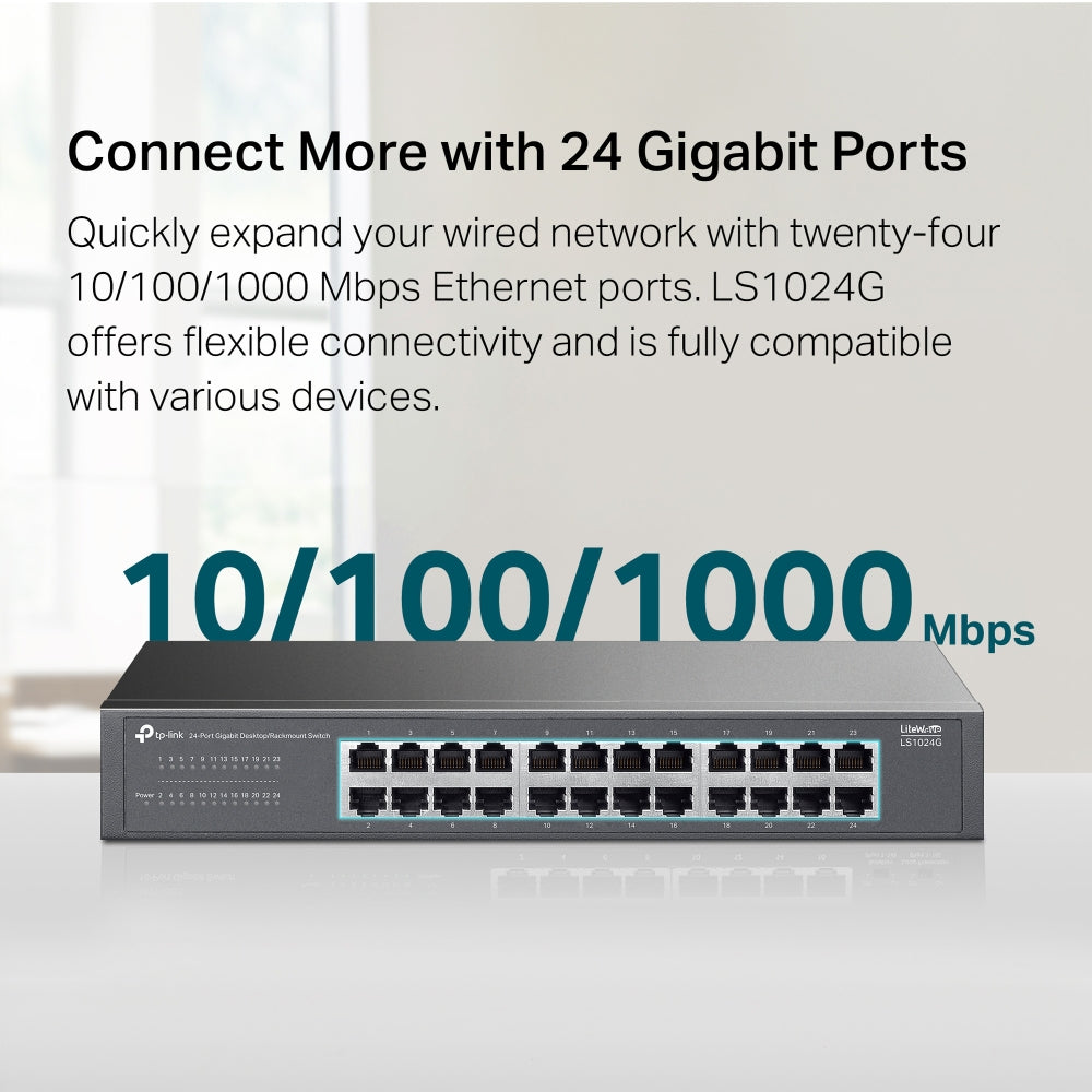 TP-LINK LS1024G 24-Port Gigabit Desktop/Rackmount Switch
