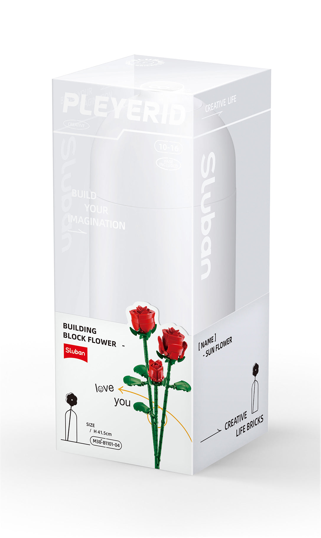 Sluban - PLEYERID-Red Rose 258PCS