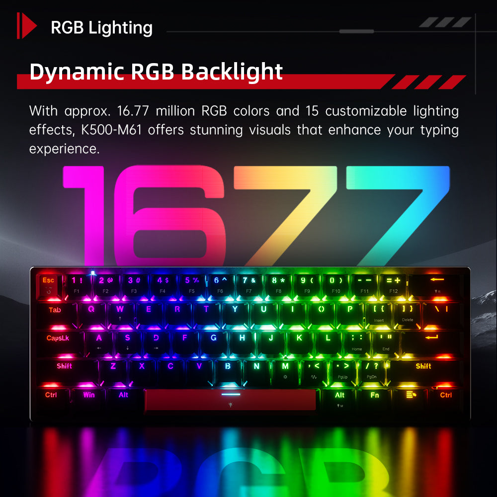 Machenike K500-M61 Wired Magnetic Linear Switch RGB Blackpink