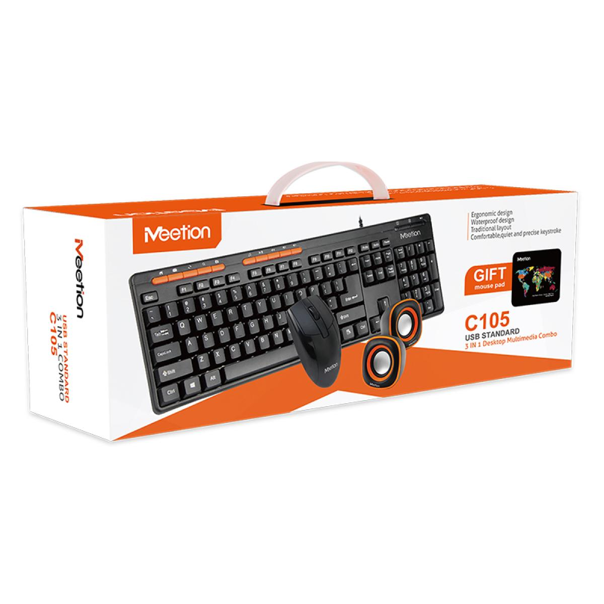 MEETION MT-C105 3 IN 1KEYBOARD AND MOUSE AND SPEAKERS PAD