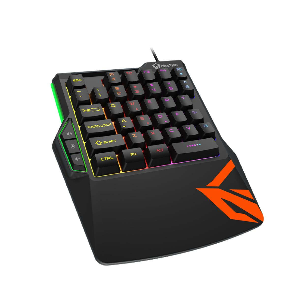 MEETION MT-KB015 LED RAINBOW BACKLIGHT ONE-HANDED GAMING KEYBOARD