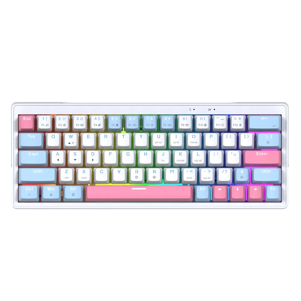 FANTECH ATOM 63 MECHANICAL GAMING KEYBOARD WHITE + BLUE