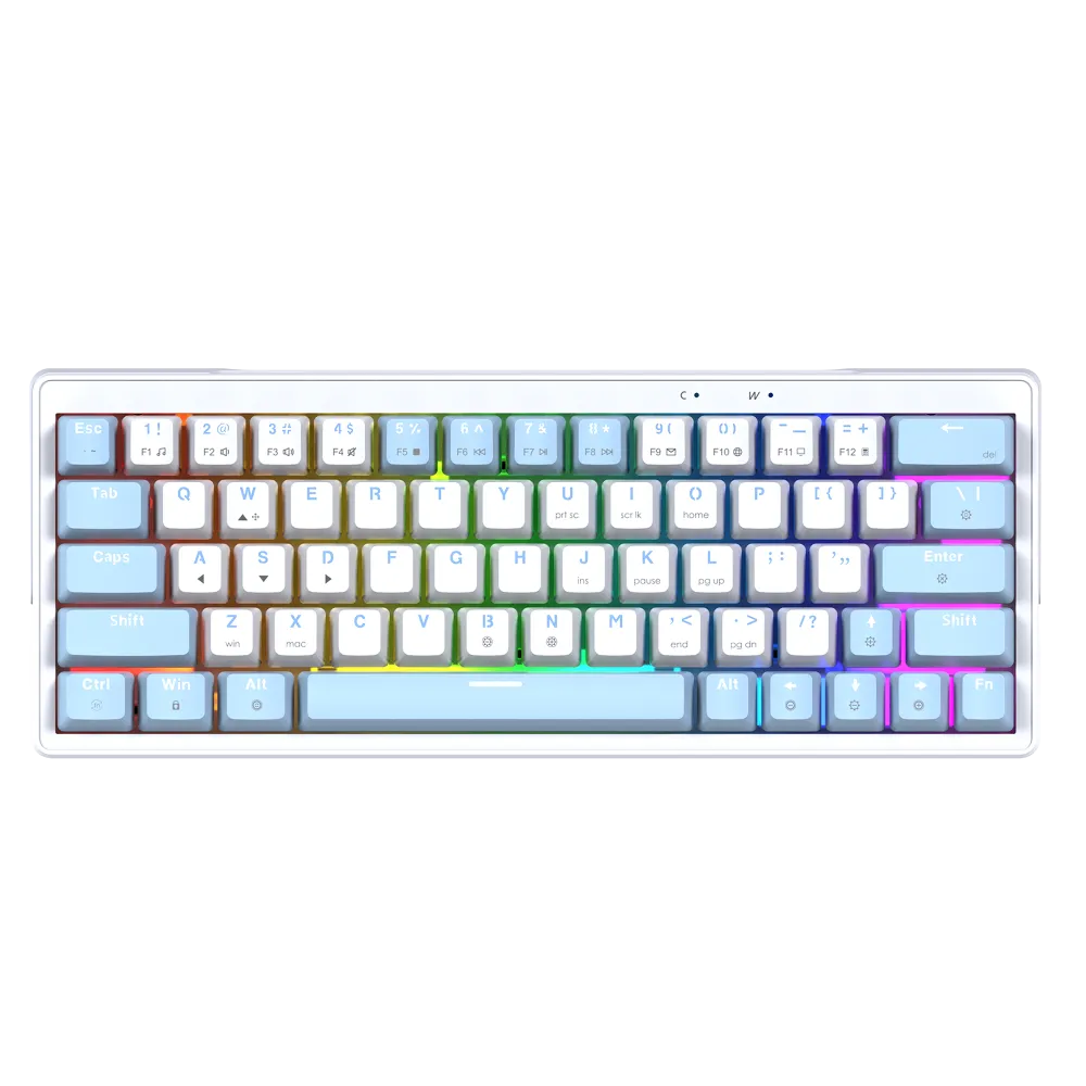 FANTECH ATOM 63 MECHANICAL GAMING KEYBOARD WHITE + BLUE