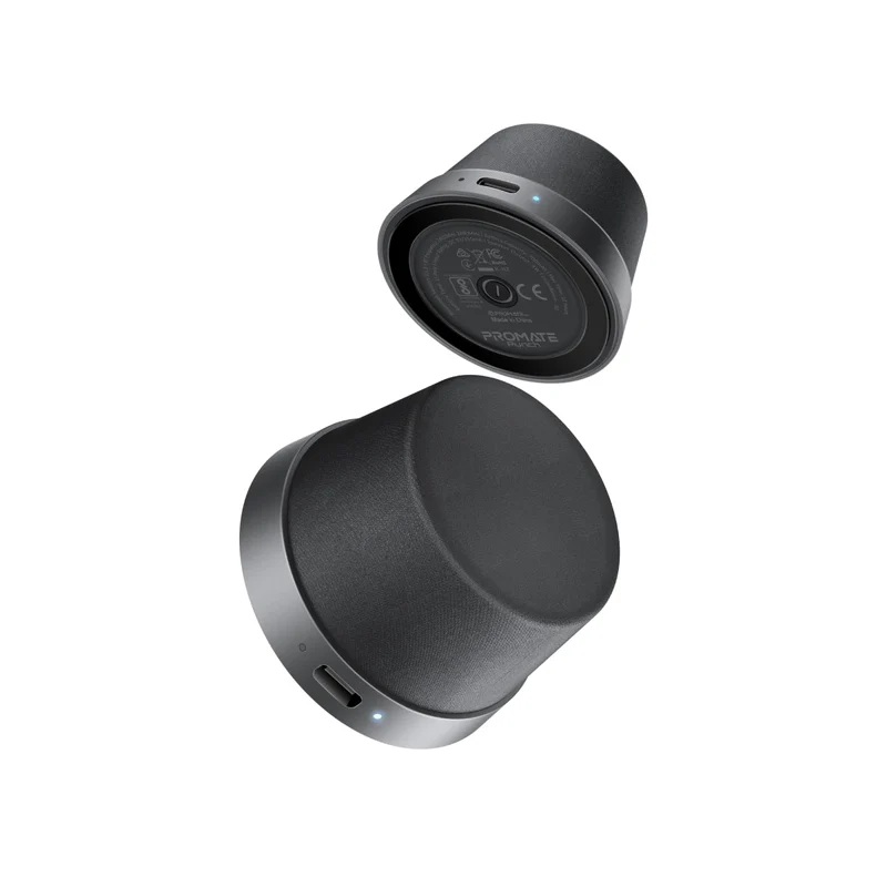 Promate Punch High-Fidelity Mini Bluetooth Speaker with MagSafe Compatible Base - Black