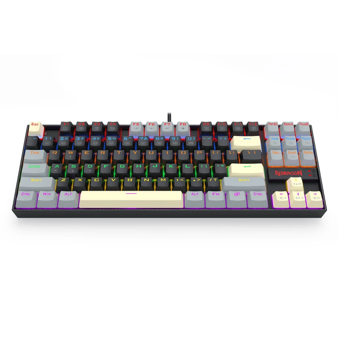 Redragon K552LGY KUMARA 87% Wired Mechanical Gaming Keyboard (BL-SW) - Grey