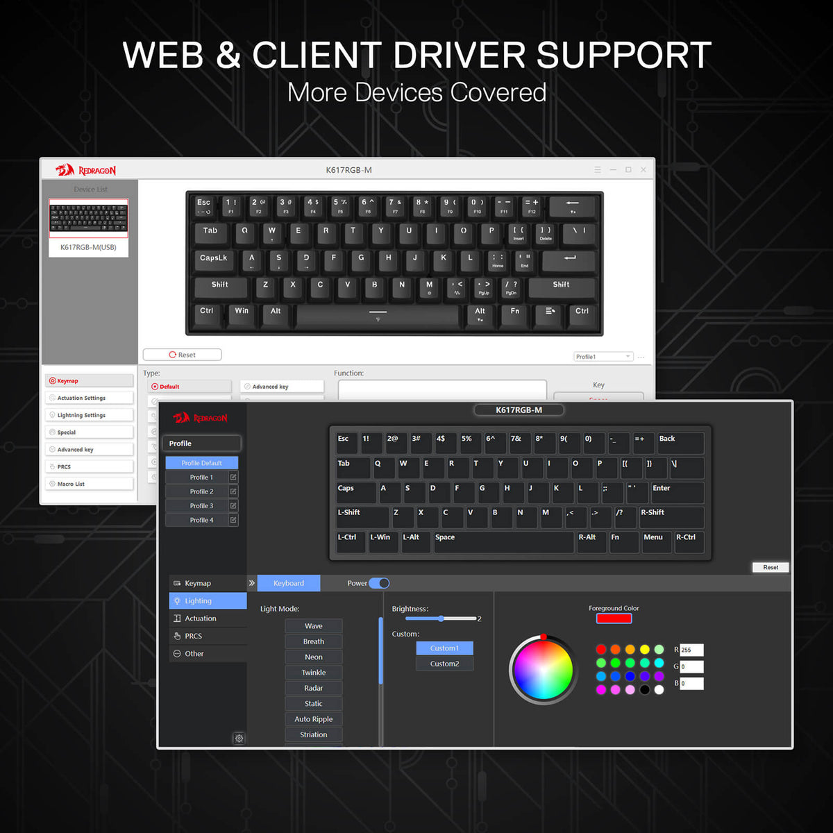 REDRAGON FIZZ 60% WIRD MAGNETIC SWITCH KEYBOARD -BLACK