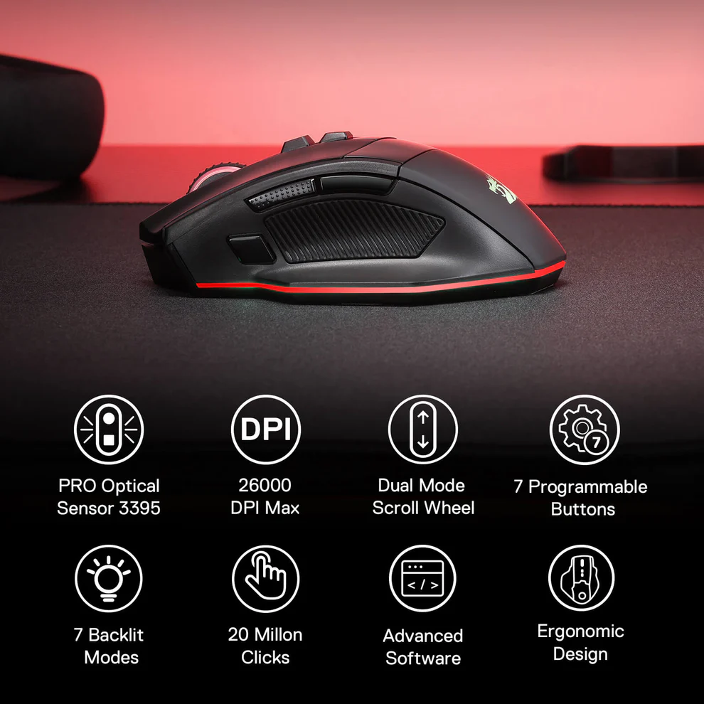 Redragon RIND M813 PRO 3-Mode RGB Gaming Mouse