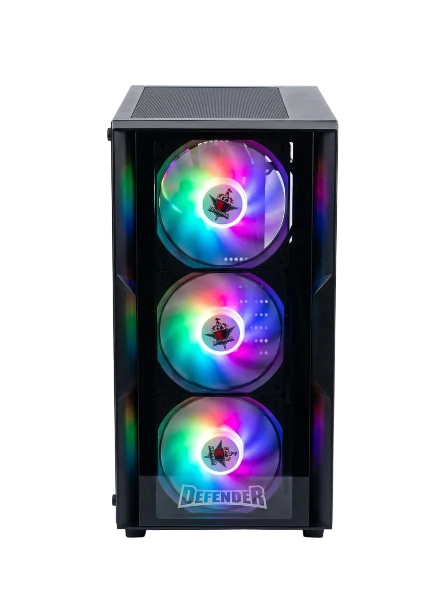 DEFENDER M-ATX 4 FAN RGB GAMING CASE - BLACK
