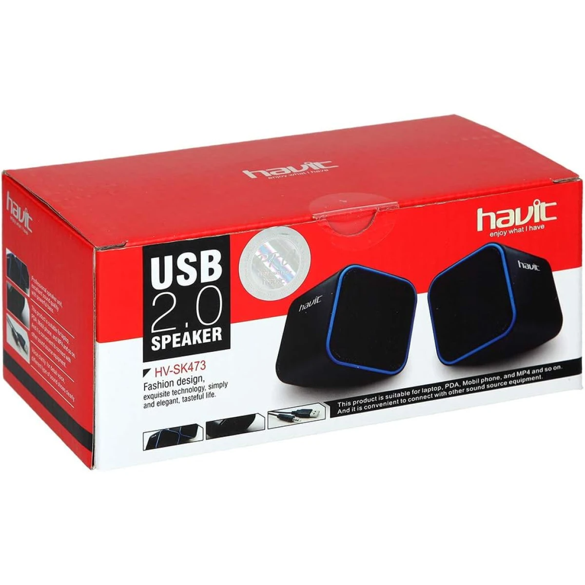 HAVIT HV-SK473 3 Watts 2.0 Channel USB Multimedia PC Speakers (Black/RED)