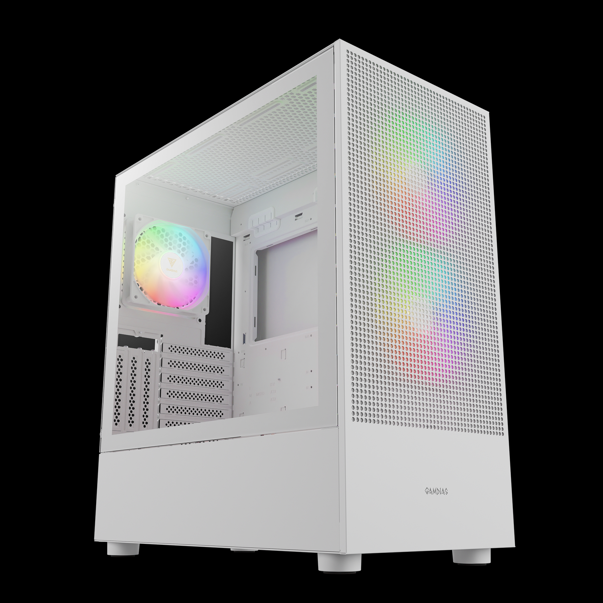 GAMDIAS TALOS M3 Mesh ARGB Mid Tower Gaming ARGB - White
