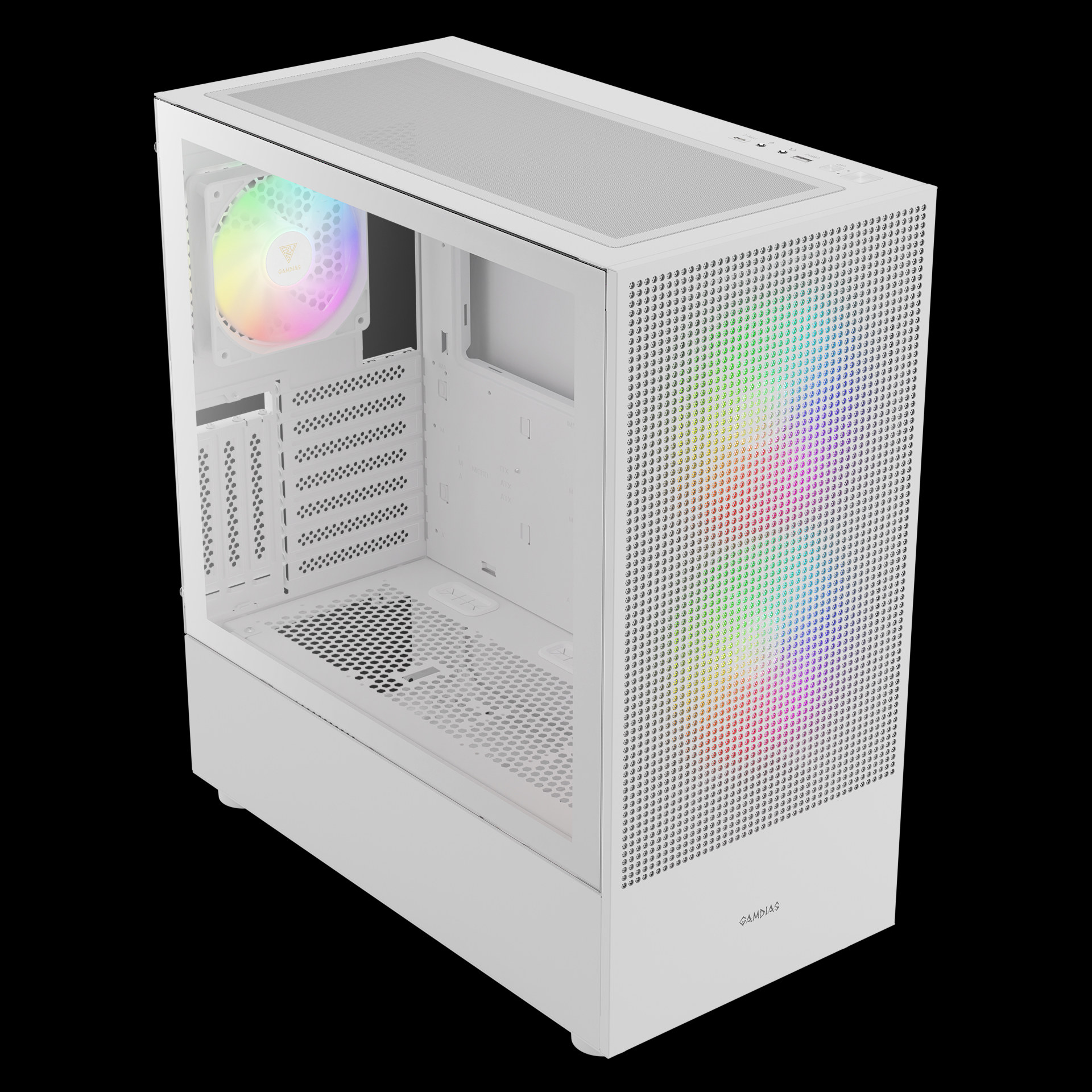 GAMDIAS TALOS M3 Mesh ARGB Mid Tower Gaming ARGB - White