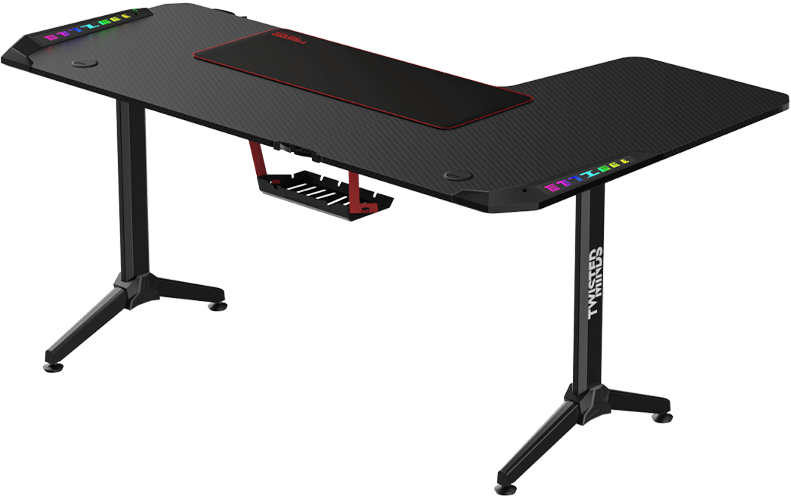 Twisted Minds WARRIOR TM-Y-LB-RGB L Shaped (160CM*100CM*75CM) Gaming Desk RGB Left - Black