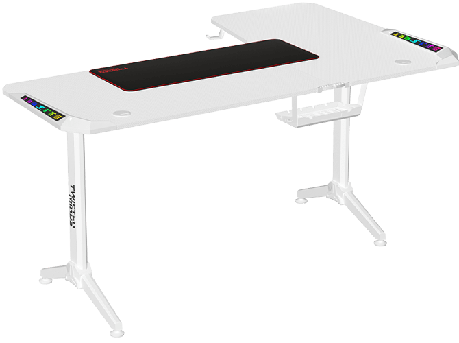Twisted Minds WARRIOR TM-Y-LW-RGB L Shaped (160CM*100CM*75CM) Gaming Desk RGB Left - White -
