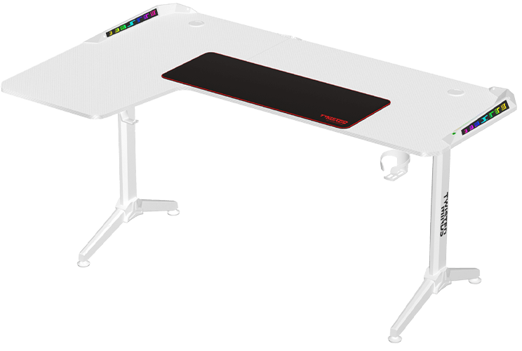 Twisted Minds WARRIOR TM-Y-LW-RGB L Shaped (160CM*100CM*75CM) Gaming Desk RGB Left - White -