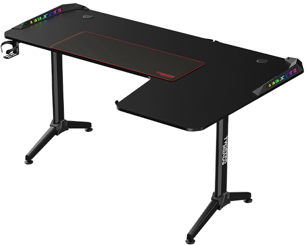 Twisted Minds WARRIOR TM-Y-RB-RGB L Shaped (160CM*100CM*75CM) Gaming Desk RGB Right - Black