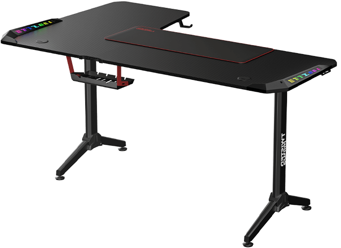Twisted Minds WARRIOR TM-Y-RB-RGB L Shaped (160CM*100CM*75CM) Gaming Desk RGB Right - Black