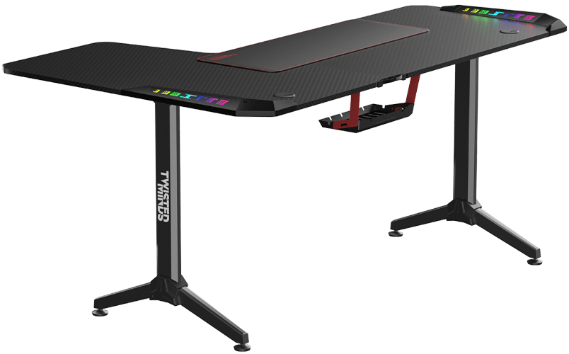 Twisted Minds WARRIOR TM-Y-RB-RGB L Shaped (160CM*100CM*75CM) Gaming Desk RGB Right - Black