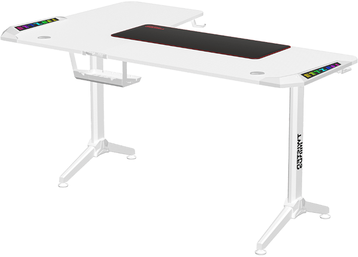Twisted Minds WARRIOR TM-Y-RW-RGB L Shaped (160CM*100CM*75CM) Gaming Desk RGB Right - White