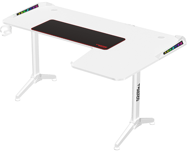Twisted Minds WARRIOR TM-Y-RW-RGB L Shaped (160CM*100CM*75CM) Gaming Desk RGB Right - White