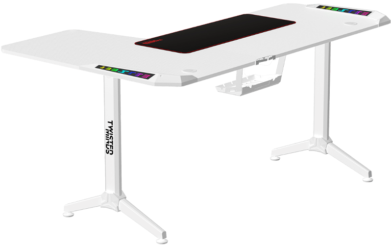 Twisted Minds WARRIOR TM-Y-RW-RGB L Shaped (160CM*100CM*75CM) Gaming Desk RGB Right - White