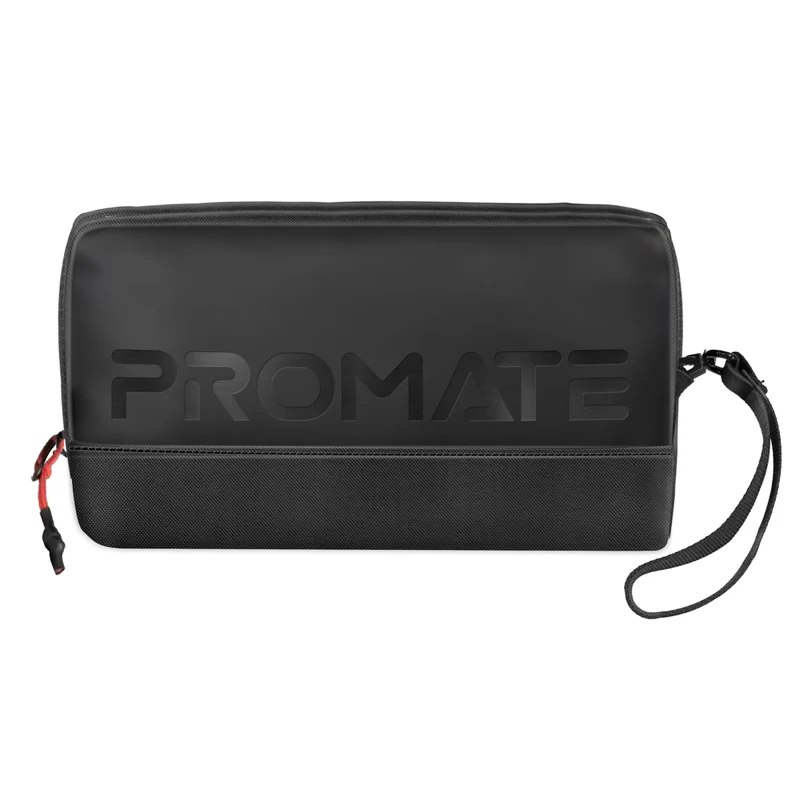 Promate Vali Lightweight Tech Essential Organizer Pouch Bag with Multiple Pockets - Black