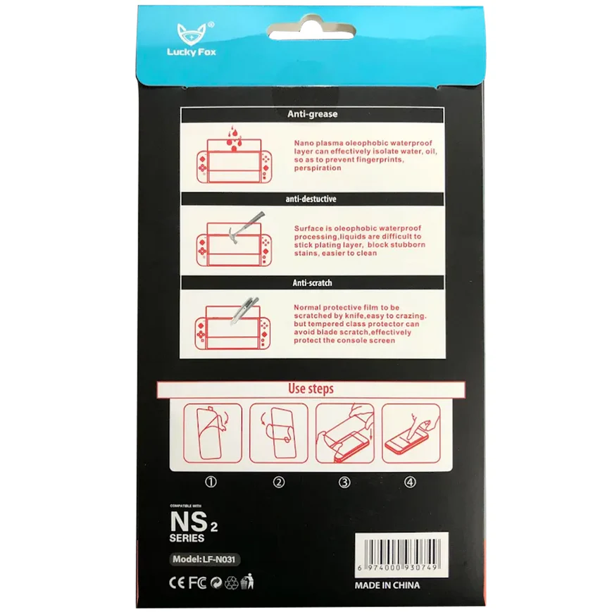 Lucky Fox HD Tempered Glass Premium Screen Protector for Switch 2