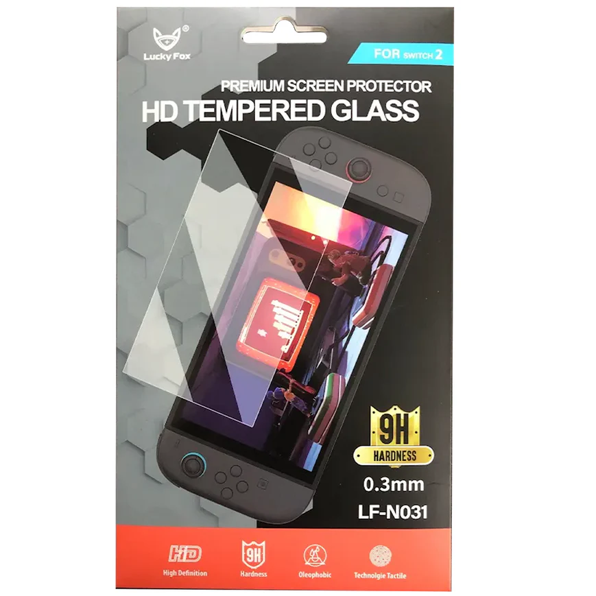 Lucky Fox HD Tempered Glass Premium Screen Protector for Switch 2
