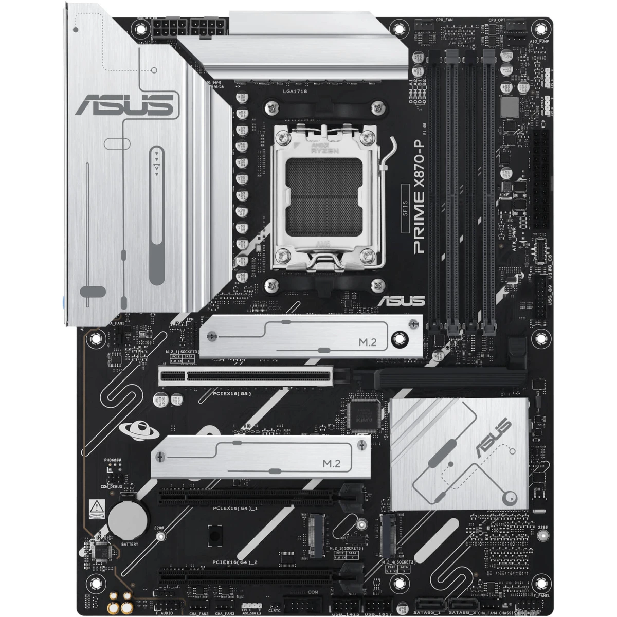 ASUS Prime X870-P AMD X870 AM5 ATX 4x M.2 Slots DDR5 USB 3.2 Gen 2x2 Type-C® USB4® Header & 2.5Gb Ethernet Motherboard