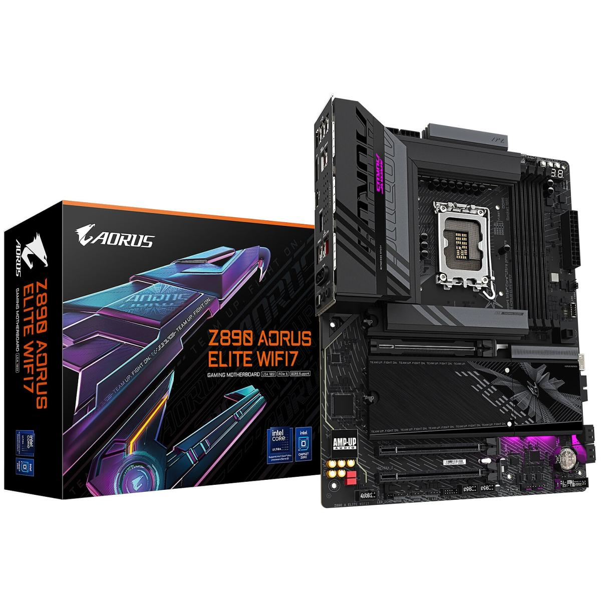 GIGABYTE Z890 AORUS ELITE WIFI7, Intel Core Ultra (Series 2), LGA 1851/DDR5/PCIe 5.0/4xM.2 - ATX Gaming Motherboard