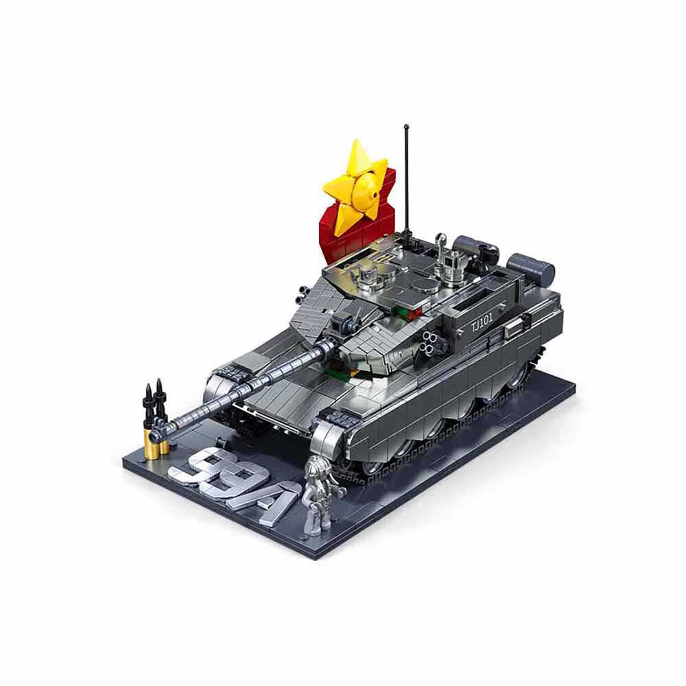 Sluban ModelBricks 1/35 ZTZ-99AS Tank (Metal Coating Version) – 1079 Pieces