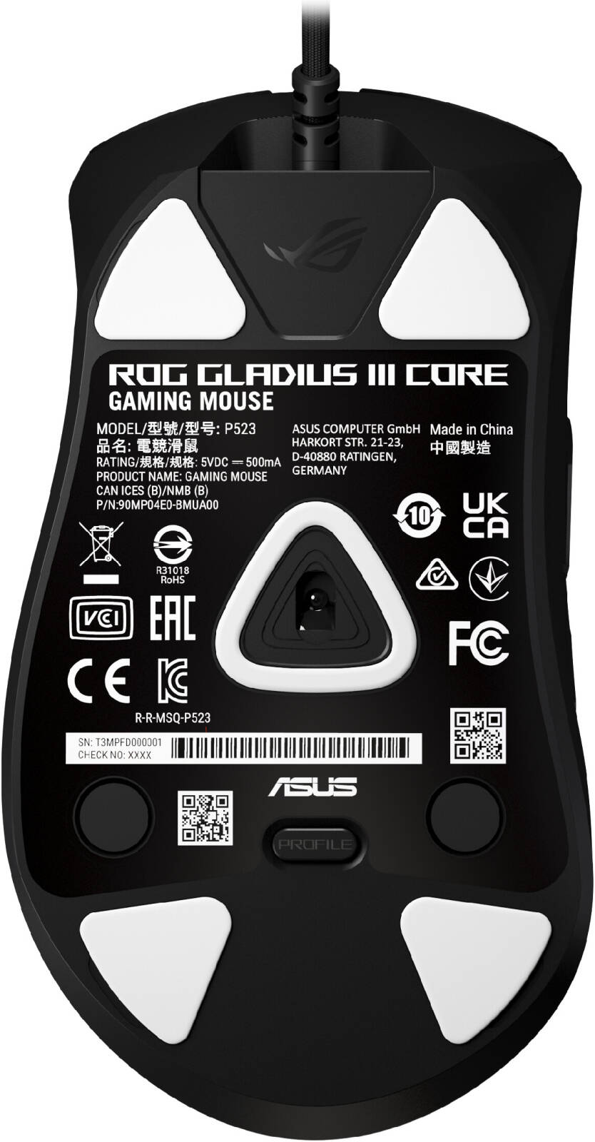 Usb Secure Key Icon ASUS ROG GLADIUS III CORE GAMING MOUSE - BLACK | Best Price Jordan - iGeek