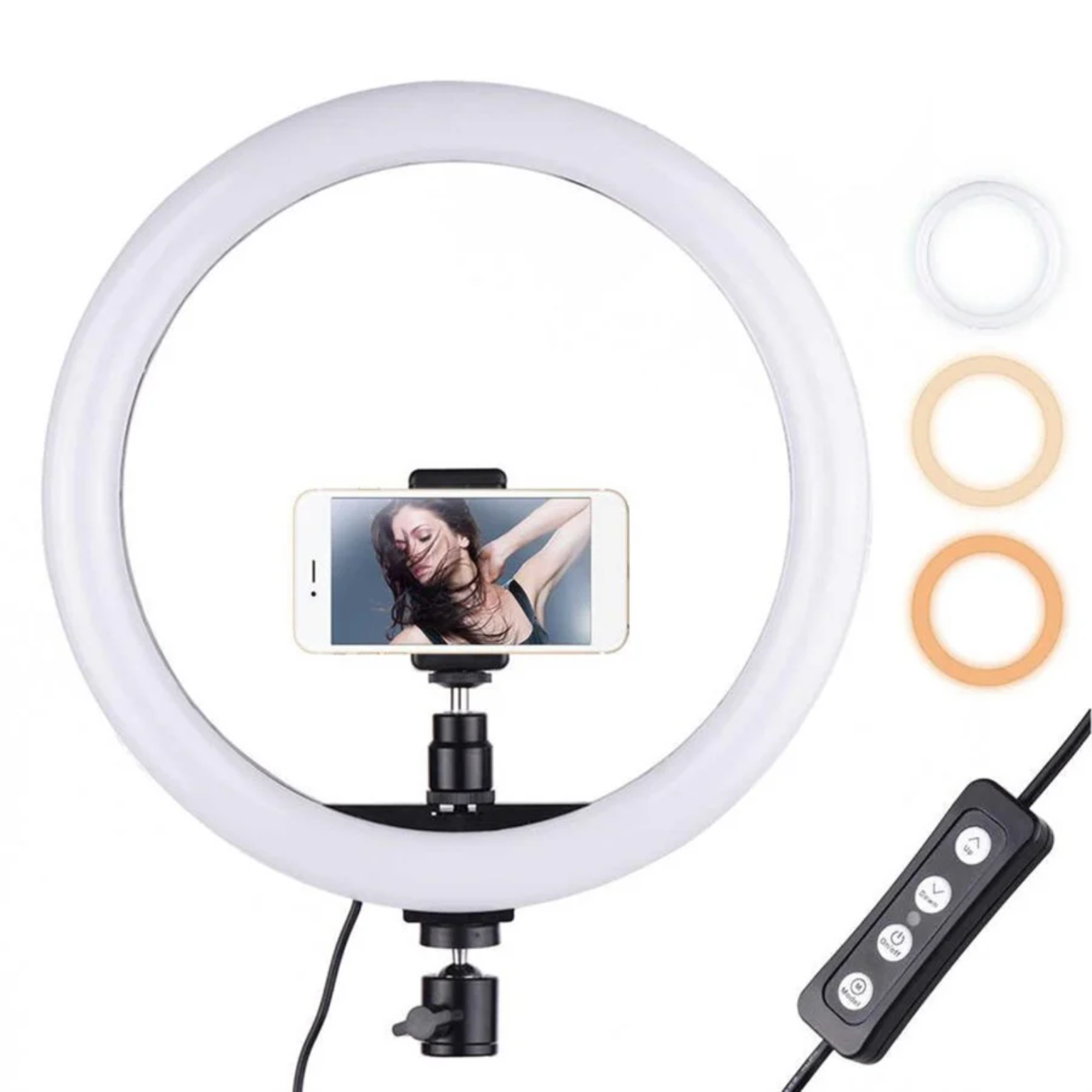 Jmary 12 Inch Selfie Ring Light With Remote & Stand - Black