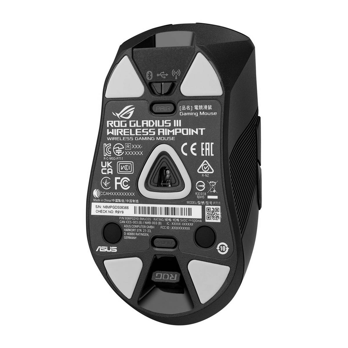 Asus ROG P711 GLADIUS III WIRELESS AIMPOINT WIRELESS GAMING MOUSE - BLACK