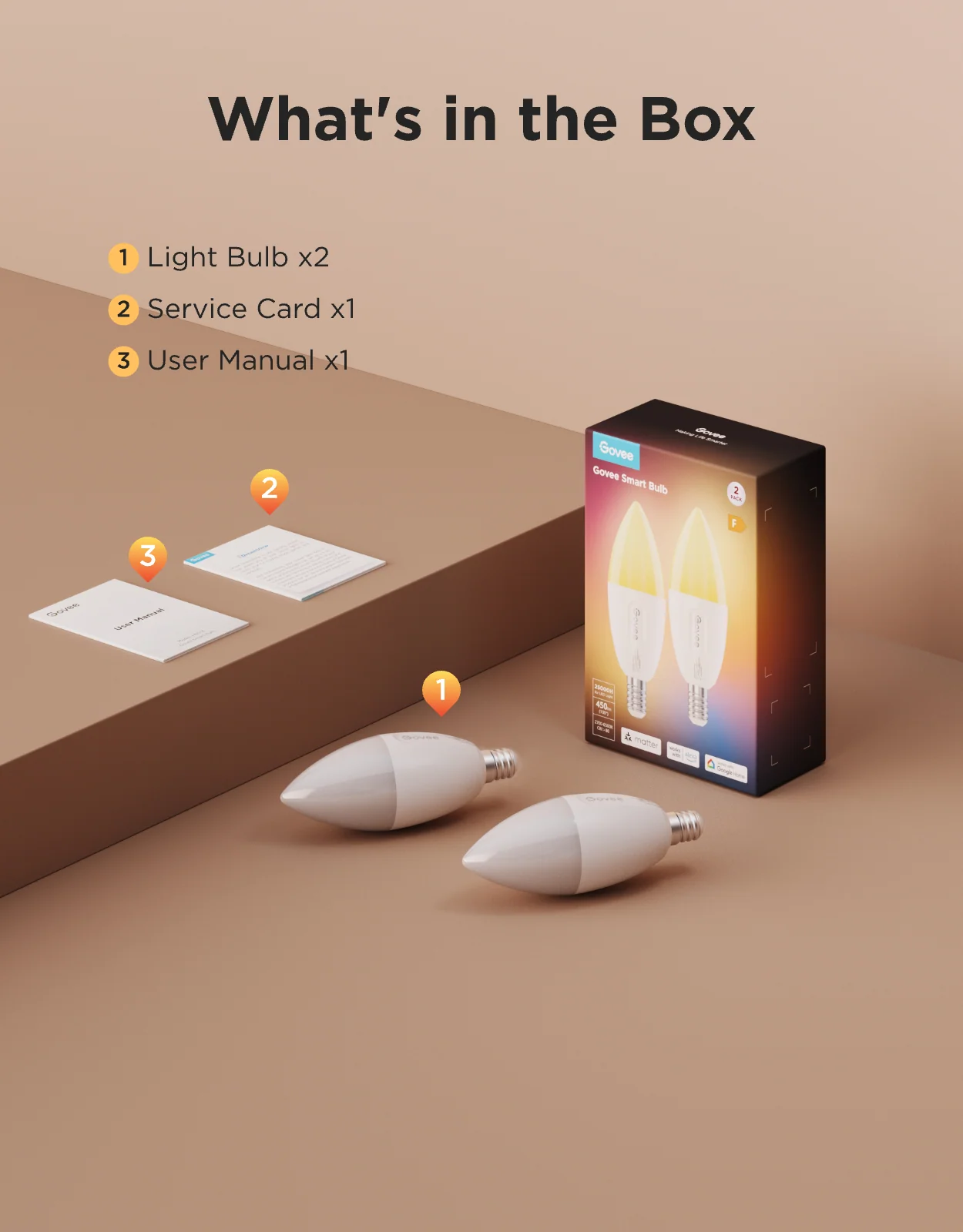 Govee RGBWW Smart LED Bulb (2Packs) E14