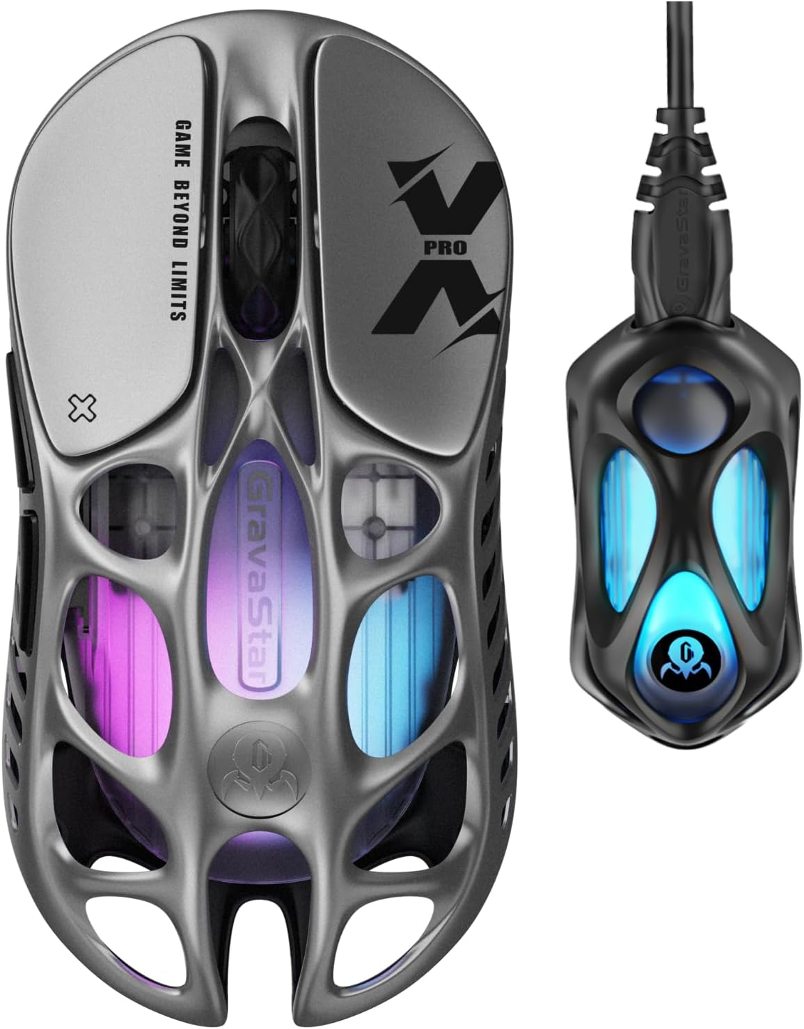 GravaStar Mercury X Pro Wireless Gaming Mouse - Interstellar Silver