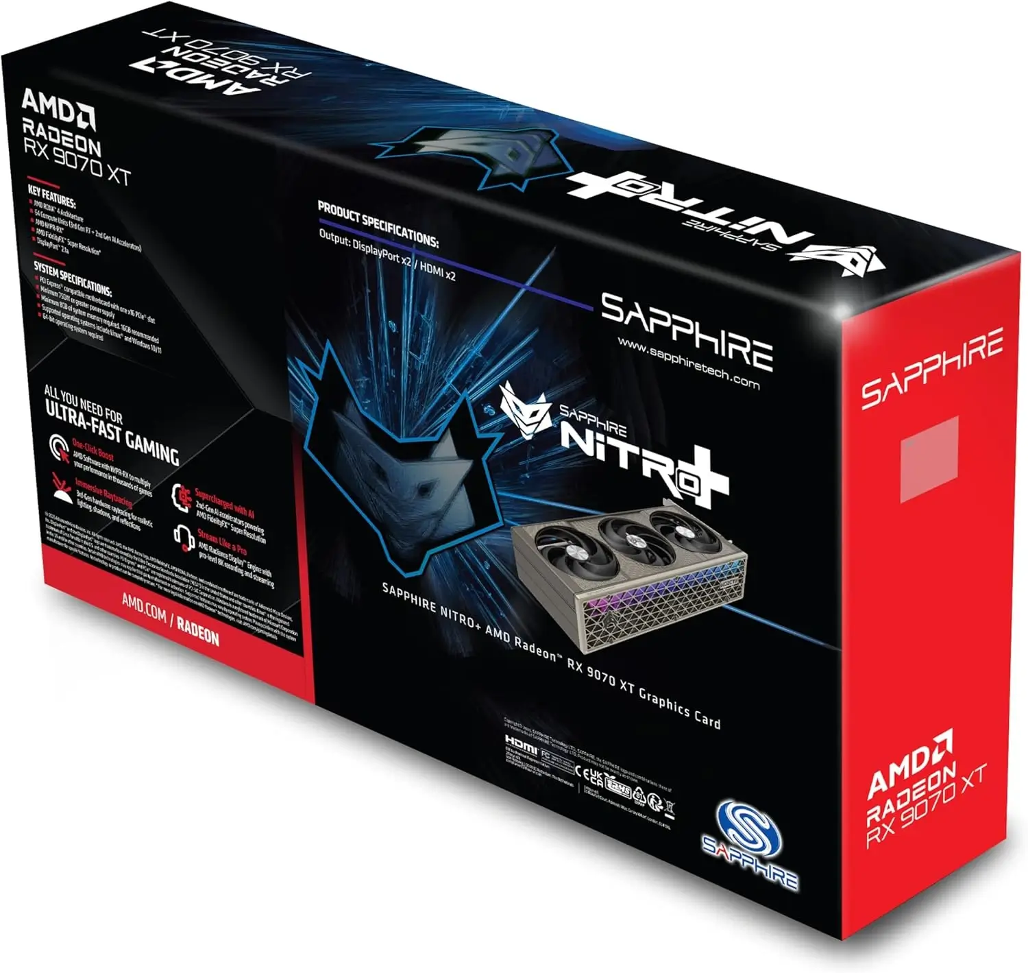 SAPPHIRE NITRO+ AMD Radeon RX 9070 XT 16GB GDDR6 Graphics card - AMD RDNA 4 Architecture