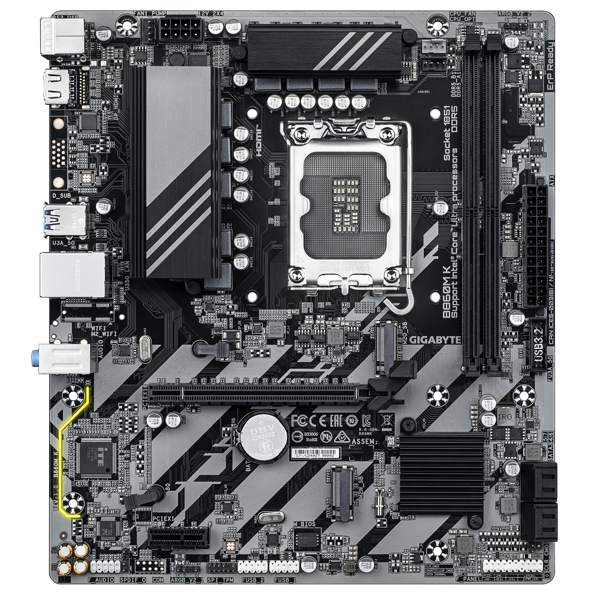 GIGABYTE B860M K DDR5 For Ultra Processor Motherboard