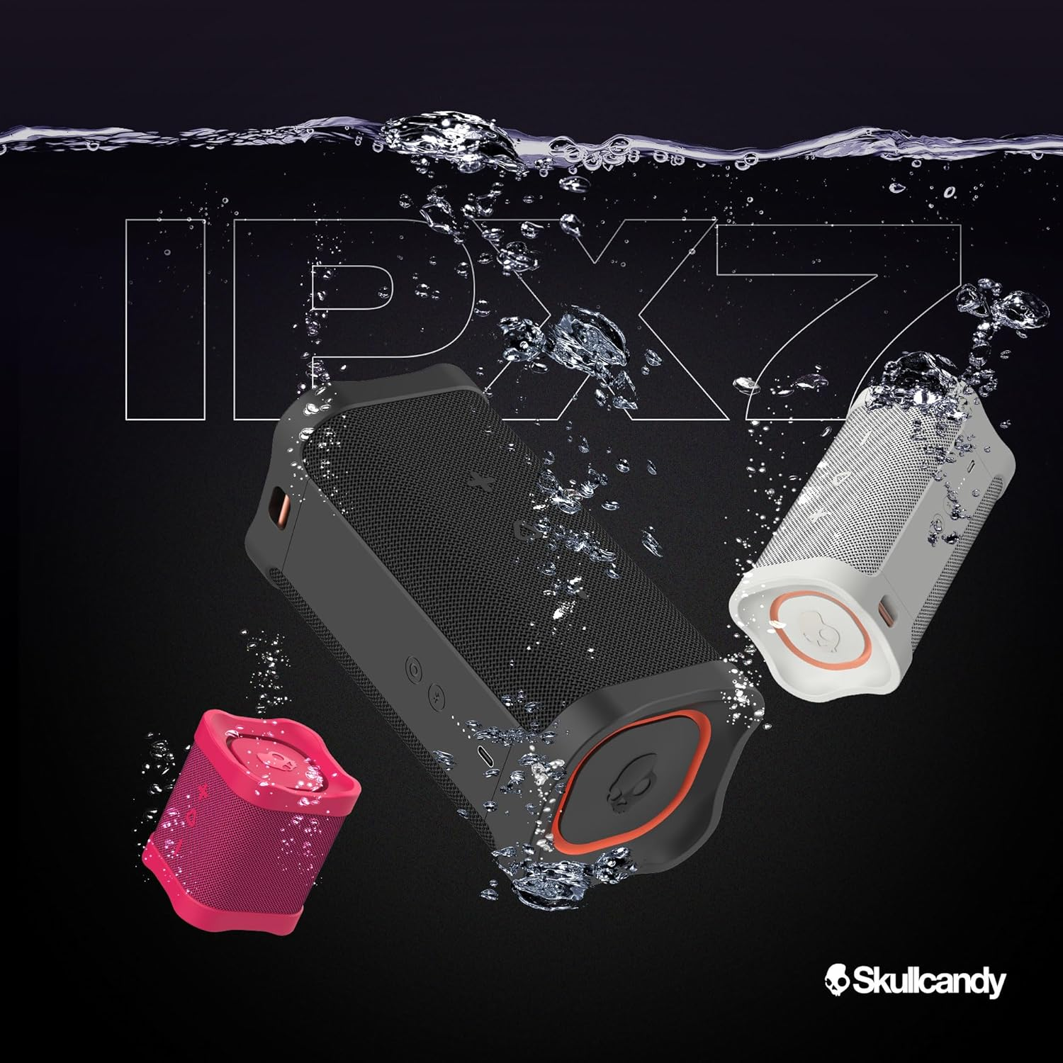 Skullcandy Terrain Mini Wireless Bluetooth Speaker - IPX7 Waterproof Portable Speaker with Dual Custom Passive Radiators