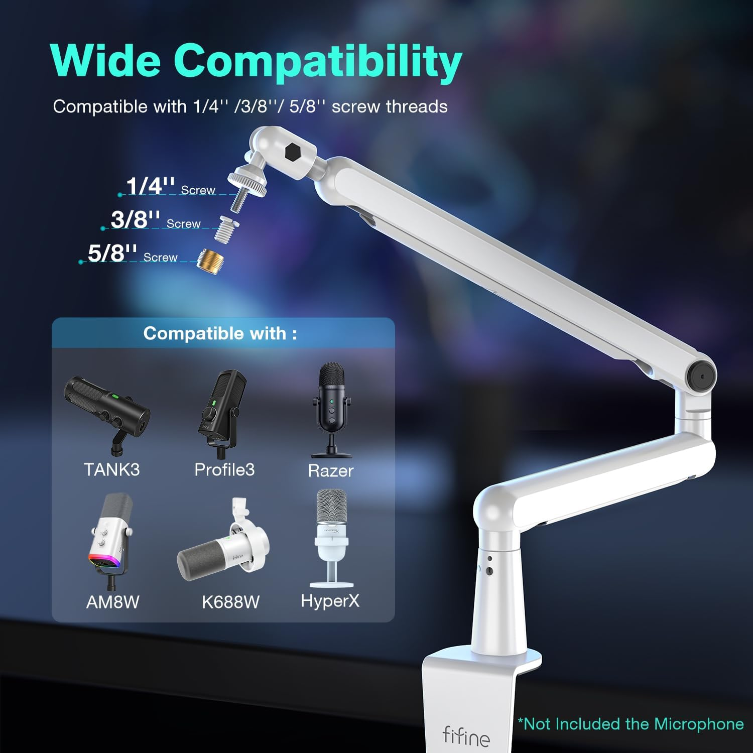 FIFINE BM88 PREMIUM BOOM ARM STAND WHITE